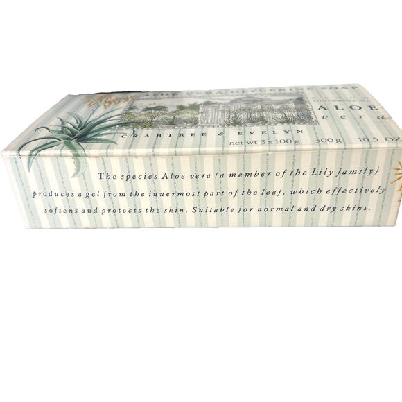 Vintage 1987 Crabtree & Evelyn Aloe Vera Boxed Soaps - 3 Soap Bars x 100 grams - Picture 4 of 6